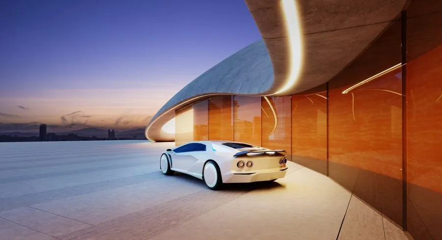Futuristic airport transfer vehicle